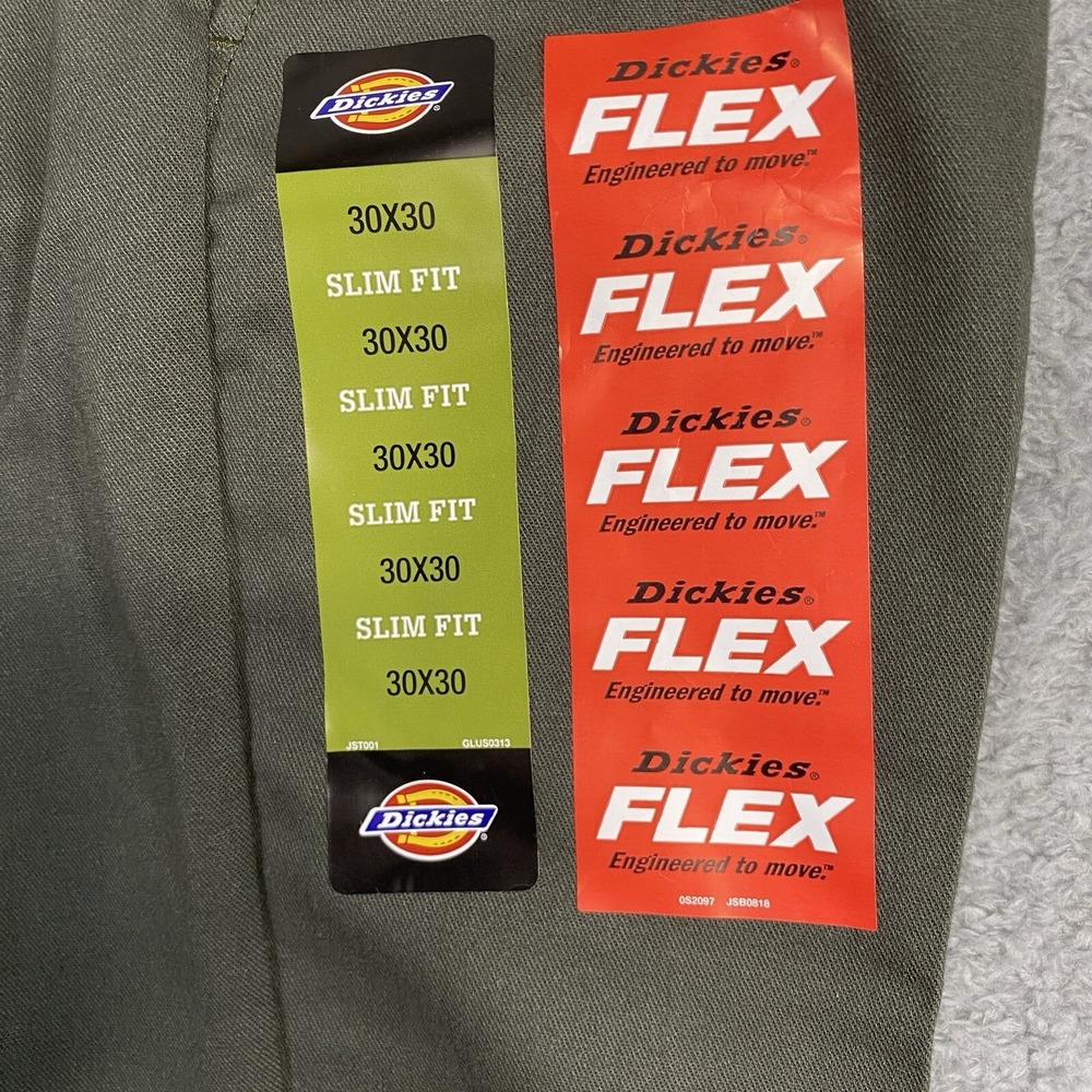 Dickies Pants 30x30 Green Slim Fit Tapered Leg‎ Flex Twill NWT - Picture 4 of 15